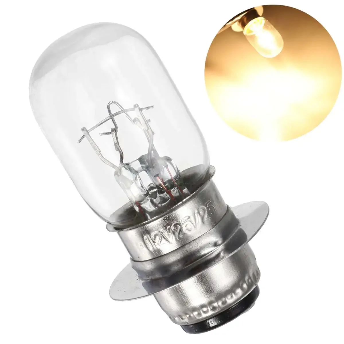 1/2/4x 12V 25/25W Motorcycle Halogen Headlight Bulb Double Filament PX15D P15D T19 P15D-25-1 Quad Dirt Pit Bikes