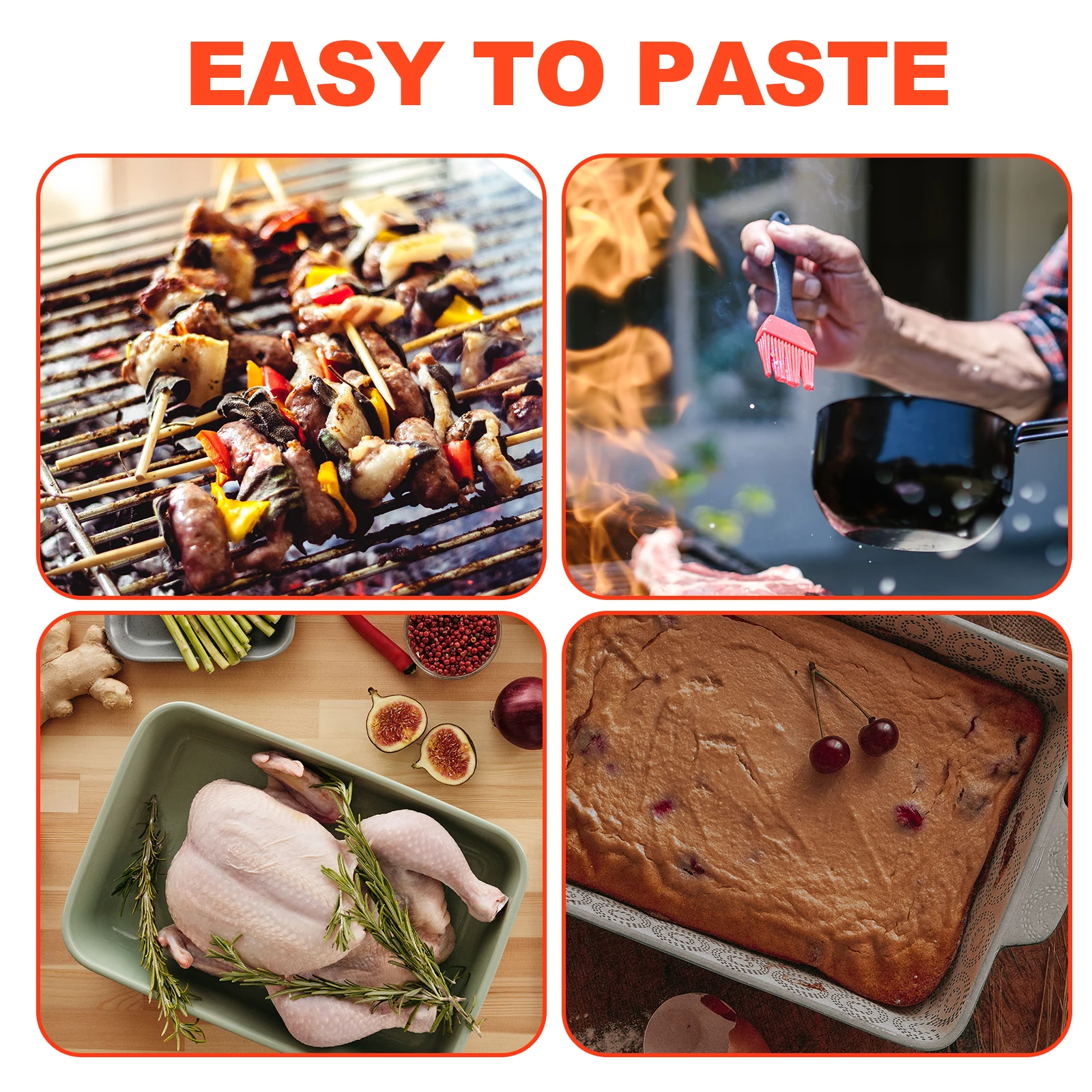 

1 Set Stainless Steel Silicone Basting For Bbq Grilling Oil Sauce Baking Pastry Cooking Portable Kitchen Utensil Grill Tool Bbq