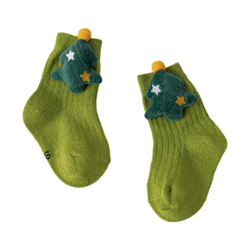 Korean Kawaii Children Candy Color Socks Cartoon Doll Baby Sleeping Slippers Stockings Newborn Infant Toddle Boys Girls Socks