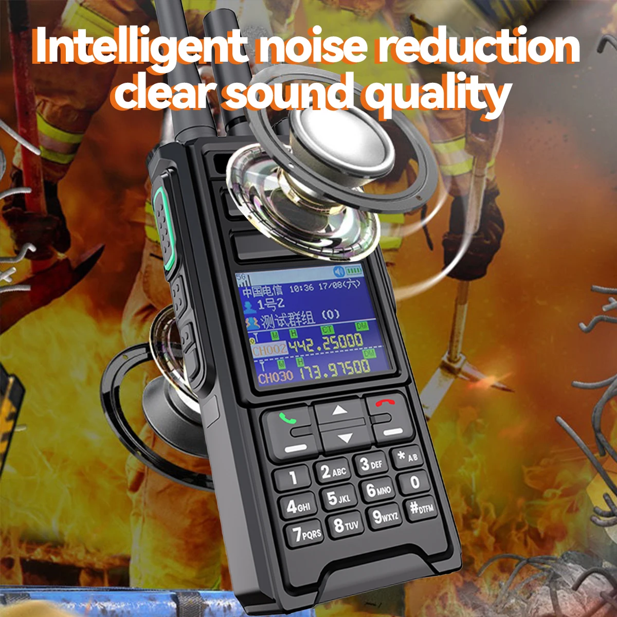 Hongxun Walkie-talkie HP-788 Mobiele radio 10W Uitgangsvermogen Afstandsbediening Handheld Walkie-talkie Digitaal IP Outdoor Jachtproject