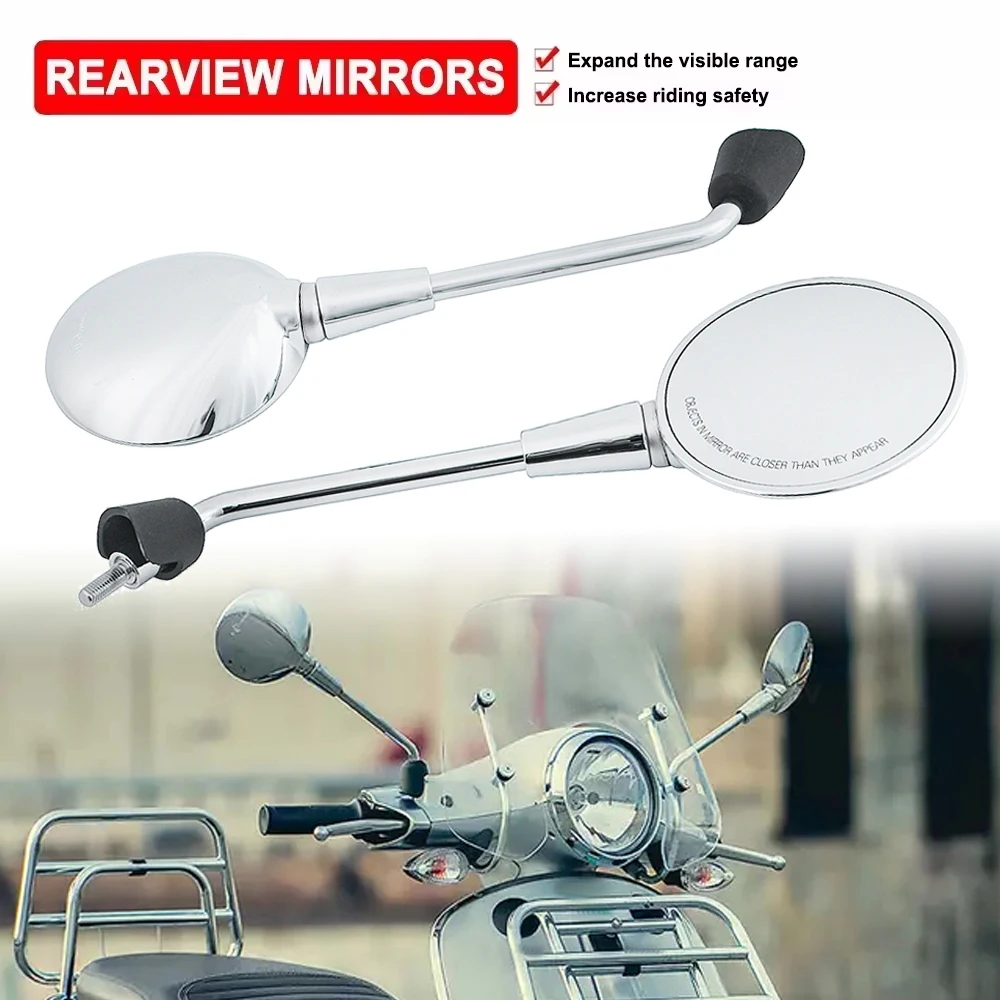 

Motorcycle Rearview Mirrors Accessories For Vespa Primavera 4T-3V NOABS 50 125 150 E2 E4 2T 4T Rear View Side Mirrors 2013-2018