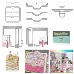 Metal Cutting Dies Rectange/Square Waterfall Stitched Notch Borders Tab Locking for DIY Scrapbooking Album Paper Cards Crafting