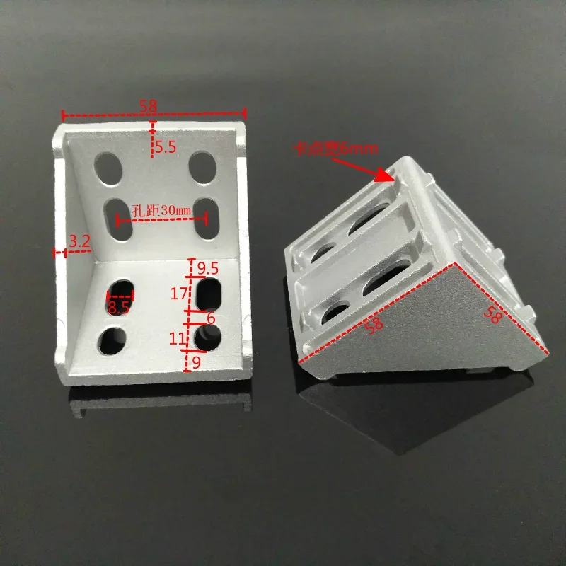 1PC 6060 corner aluminum fittings, corner code, right-angle frame connector