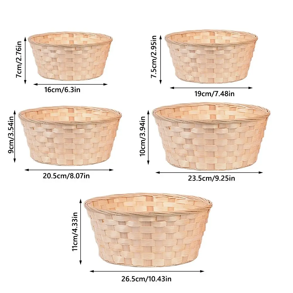 Multifunction Storage Basket Yellow Handmade Rattan Weaving Basket Round Home Decoration Flower Basket For Fruit Bread Sundries
