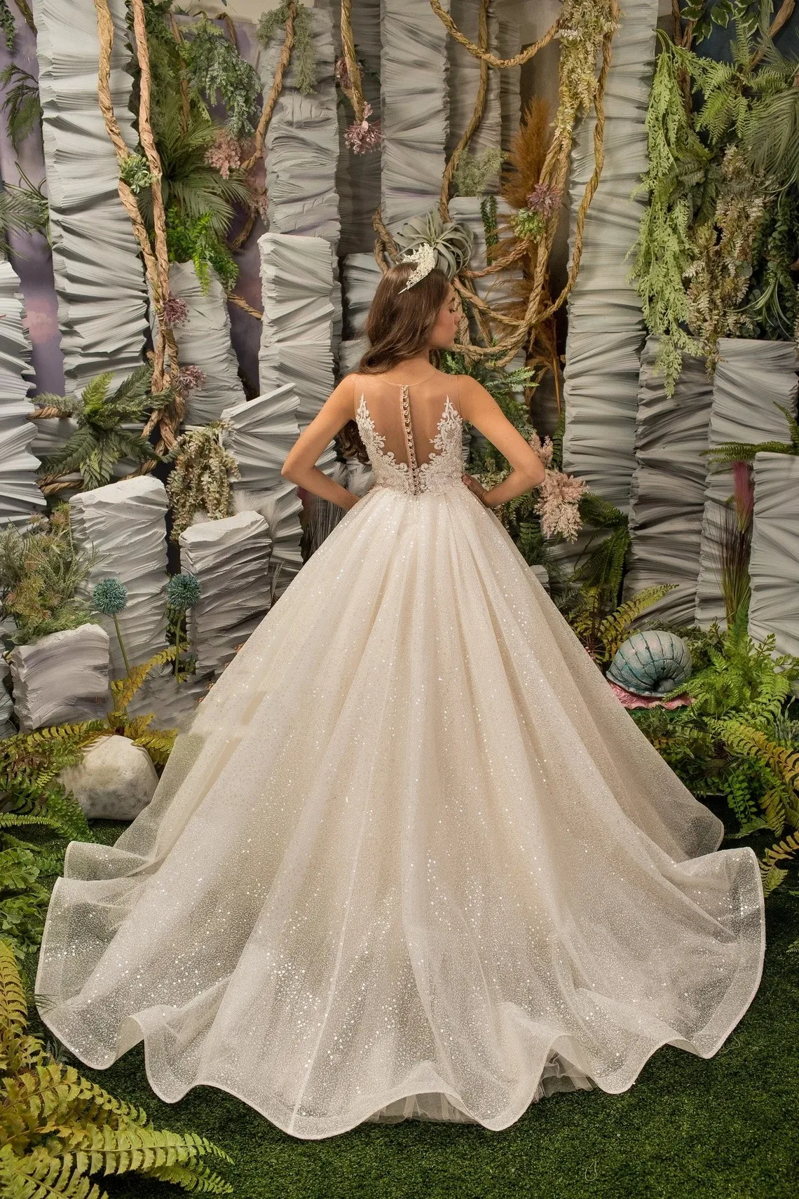 Vestidos de florista brilhantes, tule, apliques longos, princesa vestido de casamento, sem mangas, vestido de primeira comunhão para meninas