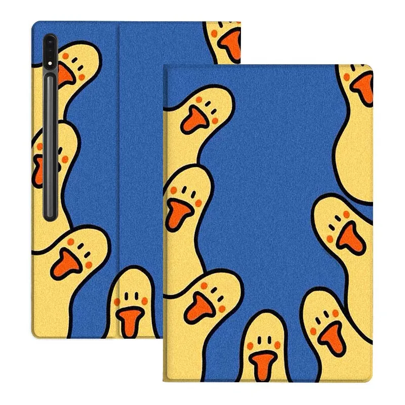 Cartoon Yellow Duck For Samsung Galaxy Tab S11 S10 S9 S8 S7 S6 A11 A9 A8 A7 Lite FE Plus Tablet Case Soft