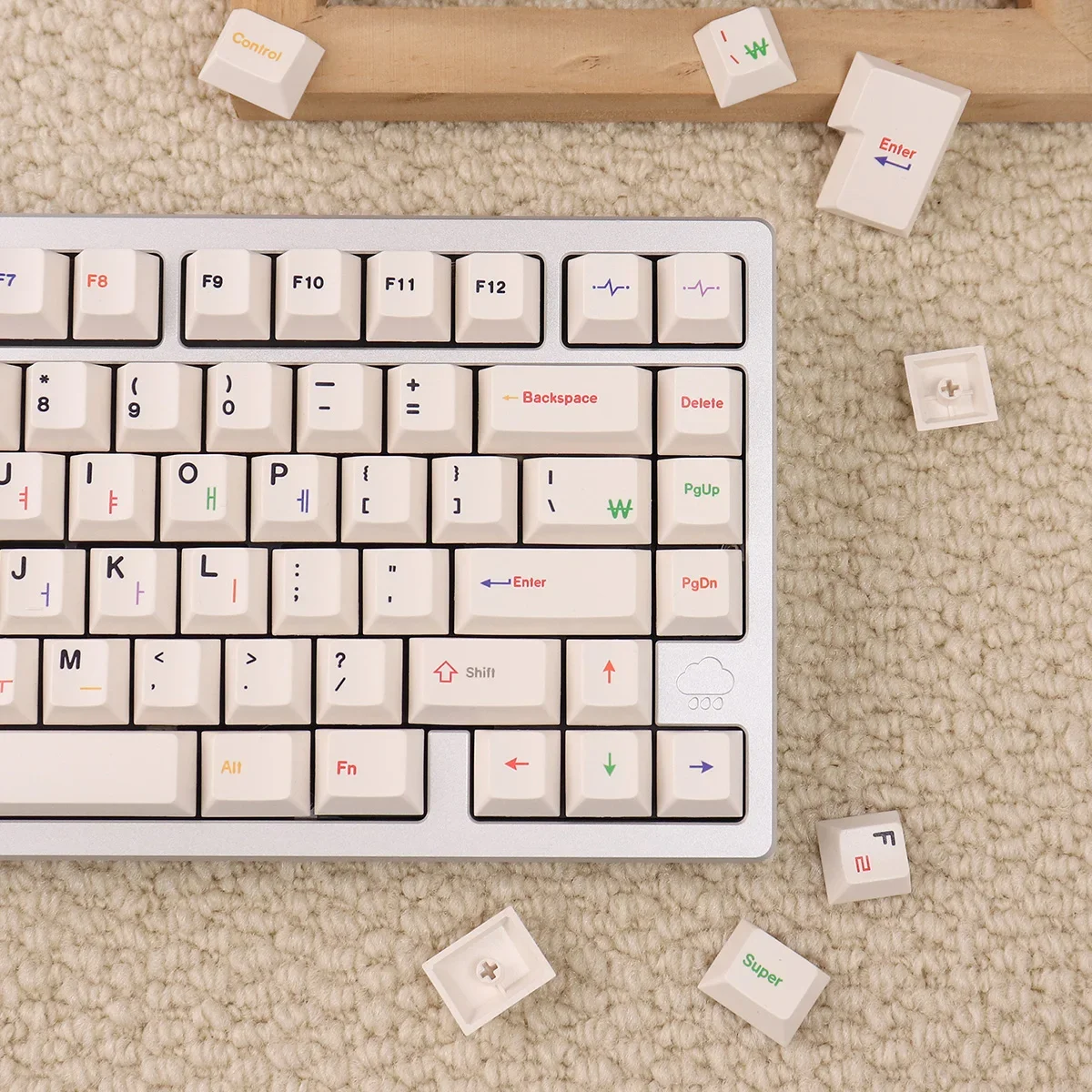 Keycap coreano Cherry Profile Simple Warm White Keycaps per tastiera meccanica 144 tasti PBT Thermal Sublimation KR Key Caps