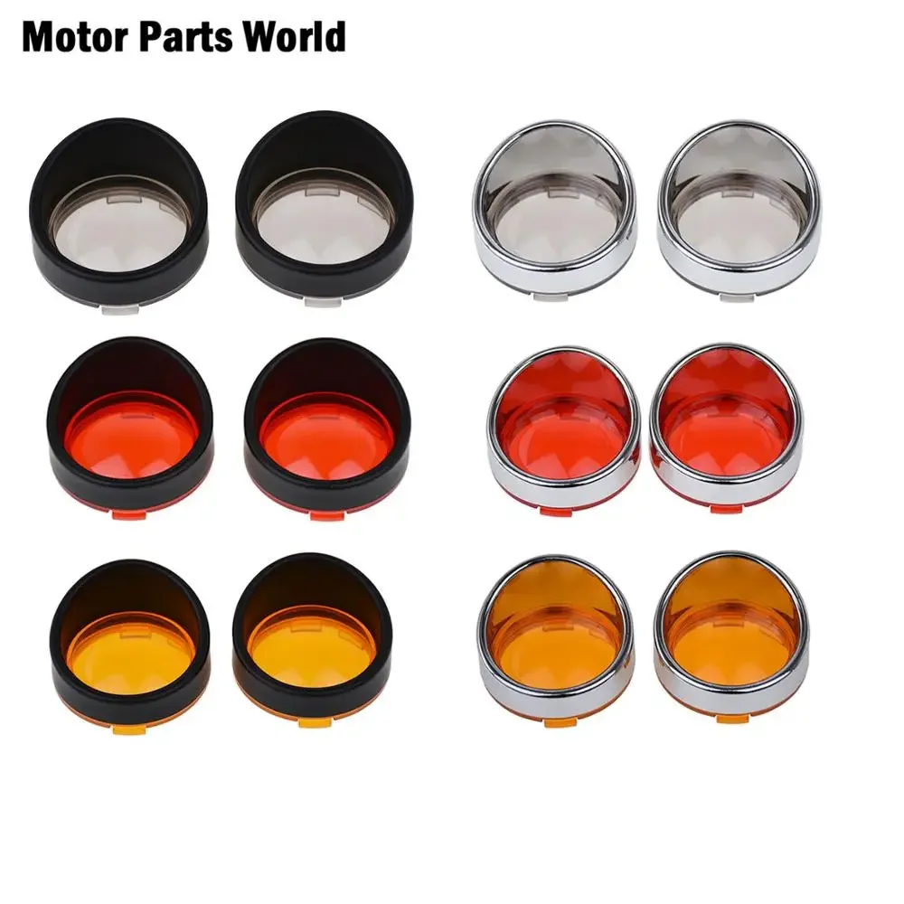 

2Pcs Motorcycle Turn Signal Light Bezels Lens Cover Visor Trim Rings For Harley Touring FLHR Sportster XL Dyna Softail V-Rod