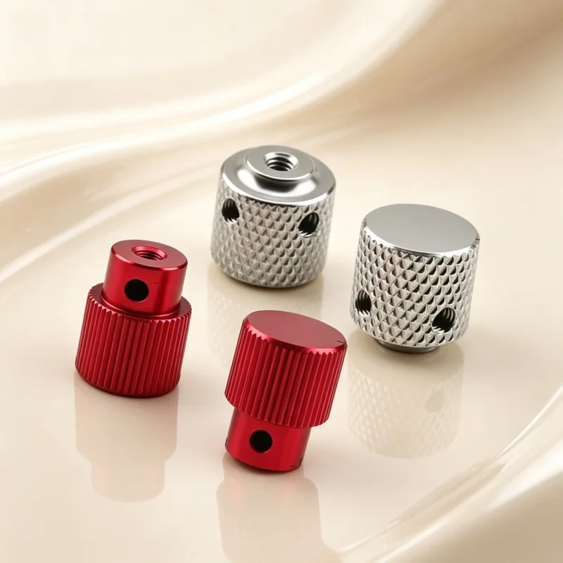 1/2/5Pcs M3 Thumb Nut Blind Hole With M3 Side Hole Thread Aluminum Stainless Steel Straight Knurled Frame Hand Tightening Nut