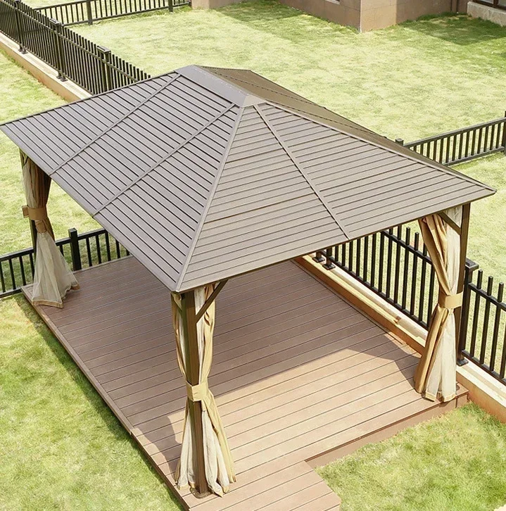 

Outdoor farmhouse villa aluminum alloy sunshade gazebo outdoor simple room