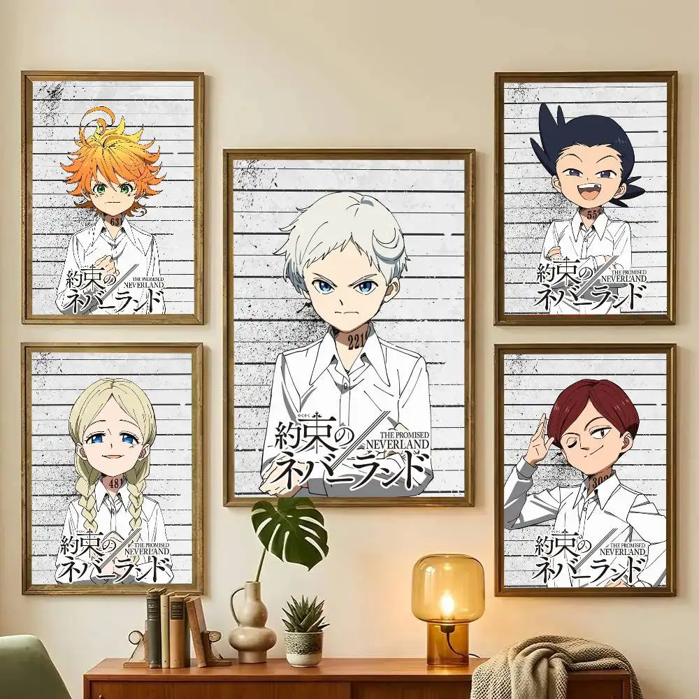 Anime The Promised Neverland Art Poster Art With Prints Home Bedroom Living Room Decoration Gift