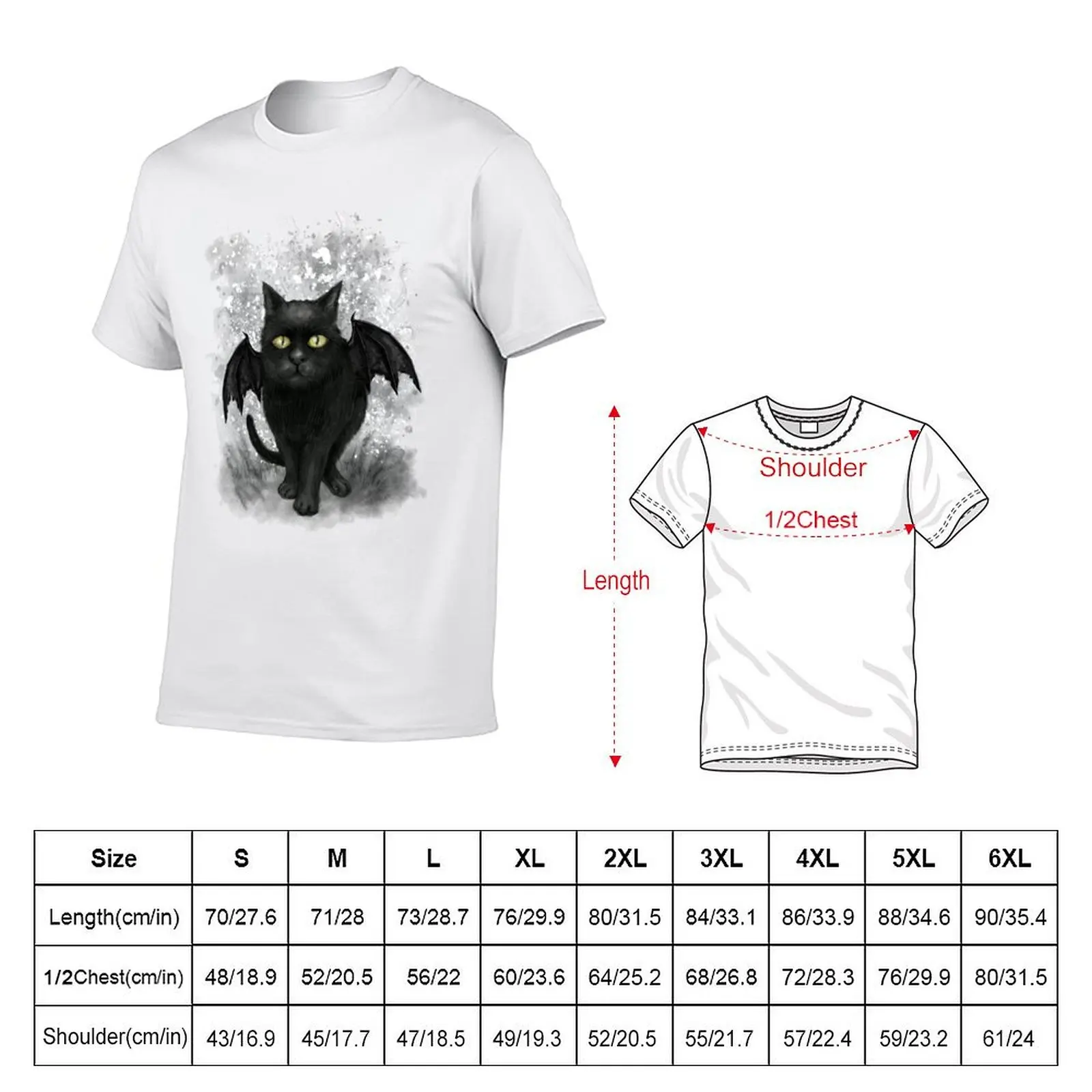 print men t casual T-Shirt shirts oversize shirt t custom Cat Wing t Black shirts for T-Shirt man Bat