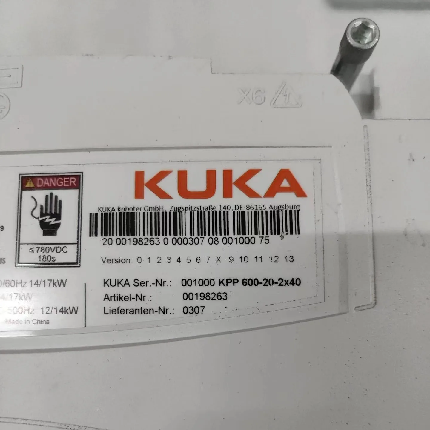 KPP600-20-2x40  00-198-263 KRC4 Robot Drive  For KUKA