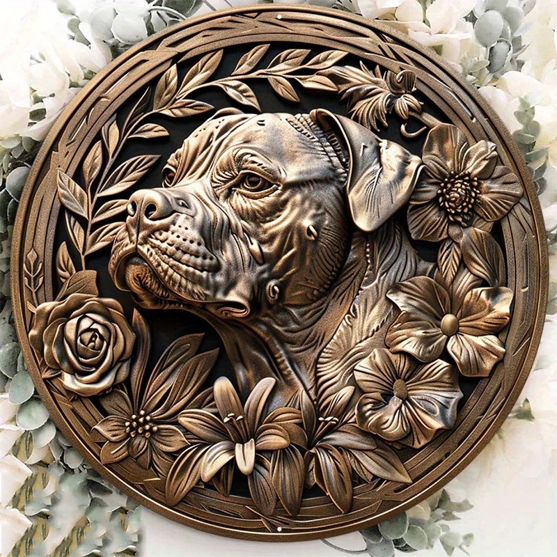 

Aluminum Circular Metal Sign Plaque, Pit Bull Coin, Suitable for Wall, Home Funny Decor, As Gifts, 8x8Inch, 1Pc