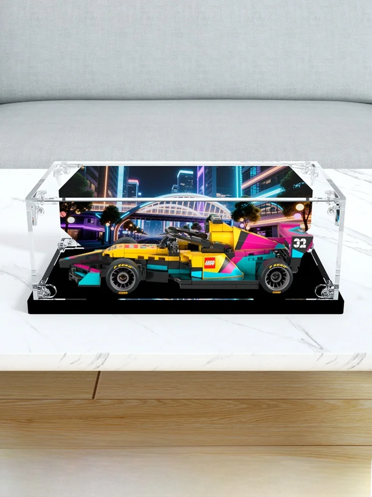 アクリル防塵ボックス-レゴ-77258-f-アカデミー-レーシングカー-スーパーカー-スピード-ストレージ-ディスプレイボックス-長方形-シンプルスタイル-透明カバー