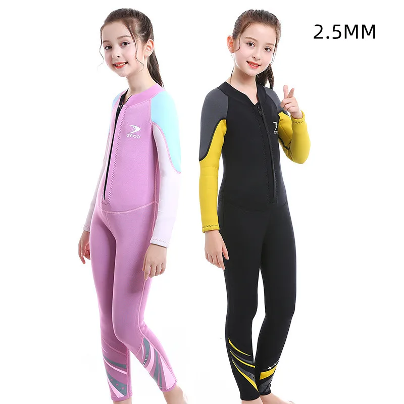

2.5MM Kids Scuba Keep Warm Spearfishing WaterProof Swim Diving Suit Neoprene Long Sleeve Surfing Kayaking Snorkeling WetSuit