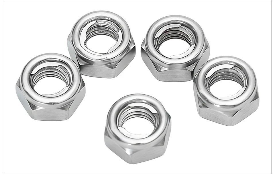 DIN980 Vollmetall-Sicherungsmuttern 304 Edelstahl Hochtemperaturbeständig Vibrationsdämpfend Hochfeste Selbstsichernde Muttern M4M5M6M8M10M12 – Detail 7