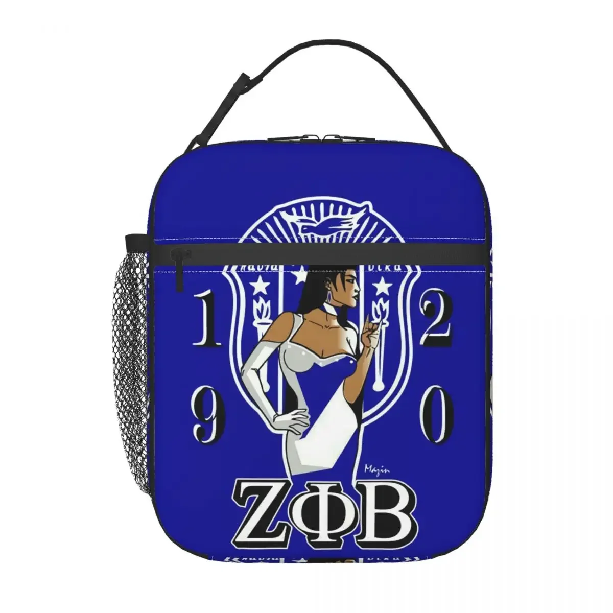 Zeta Phi Beta ZOB Insulated Lunch Bag for Women Waterproof Greek Letter 1920 Thermal Cooler Bento Box Office Work School