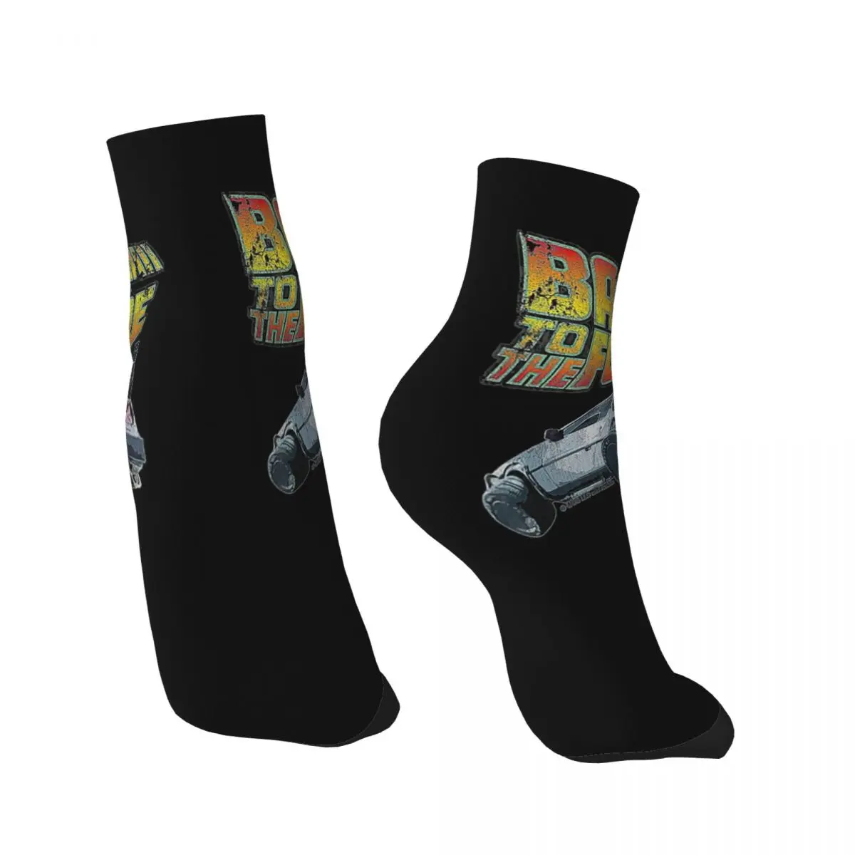 Calcetines de Regreso al futuro, medias absorbentes del sudor Harajuku, calcetines para todas las estaciones, accesorios para regalos de hombre y mujer