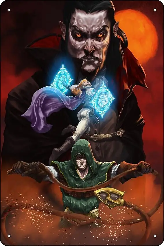 Vampire Survivors Official Game Art Poster   Funny Metal Tin Sign Game Room Man Cave Wall Decor
