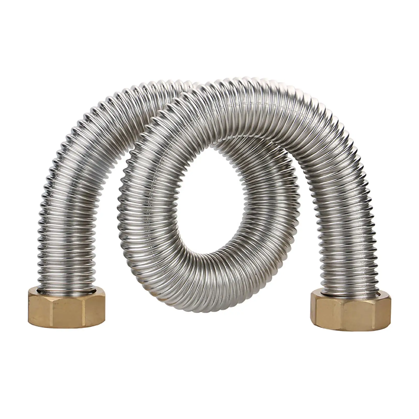 Heavy Duty Corrugated Pipe Heat-Resistant with 2 Washers Burst-Proof DN40 Steam Pipe for Floor Heating Pipes Boiler Water Supply