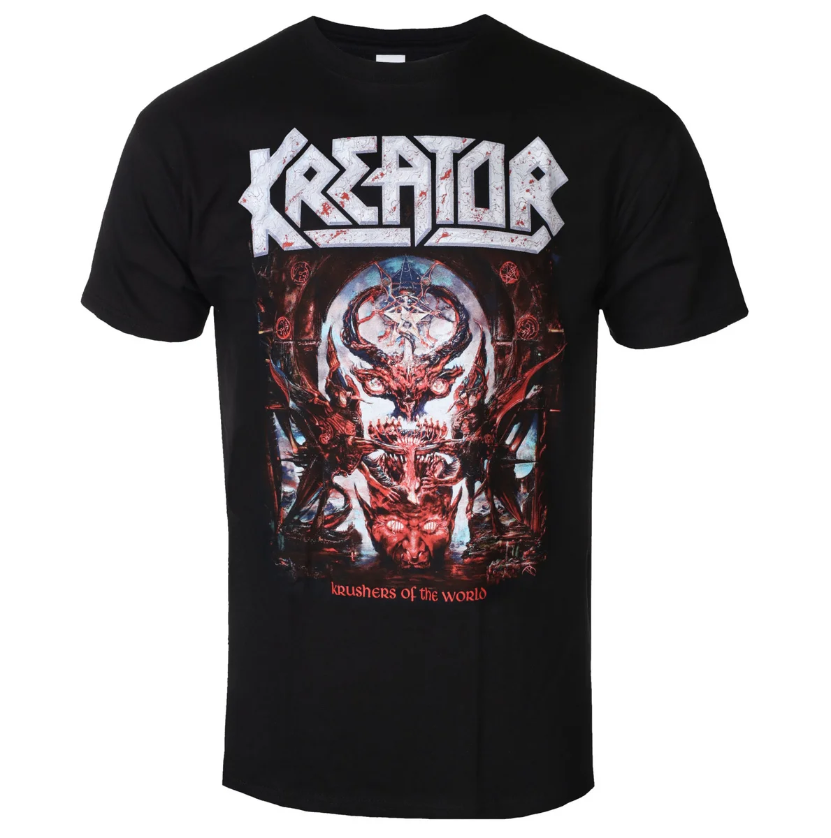 Fit Kreator Demon Battlefield Printed T-shirt Thrash Metal Band Style Daily T-shirt - Suitable for Both Men and Women