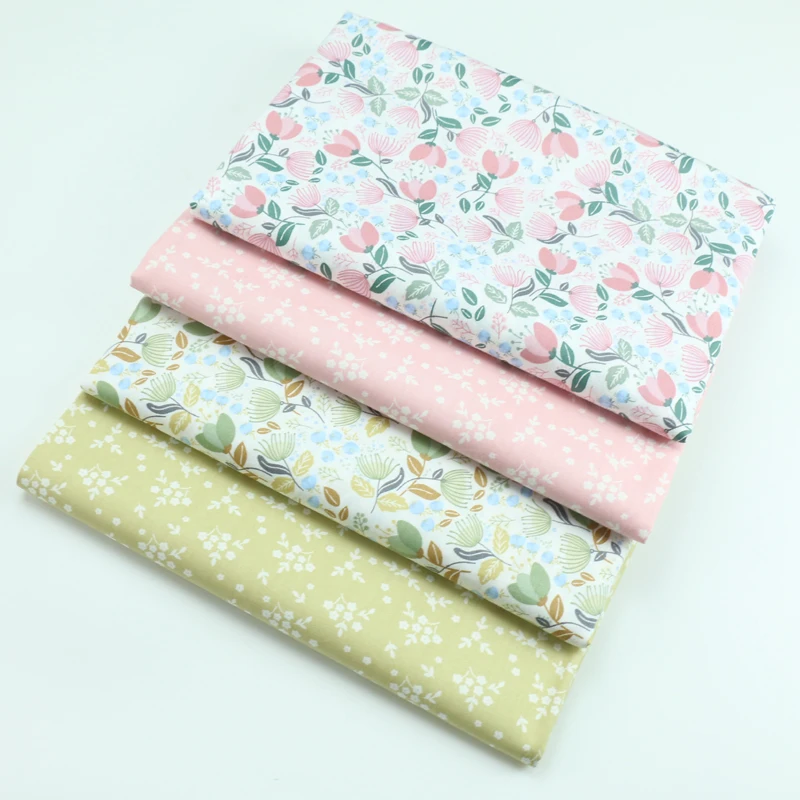 160x50cm Pastoral Floral Leaf Fabric Cloth Cotton Quilt Cover Bed Sheet and Pillowcase Summer Dress