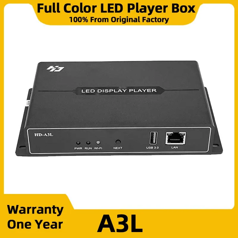 Tela de exibição led HD-A3L painel led colorido led parede vídeo porta usb controlador pixel display móvel wifi caixa reprodução