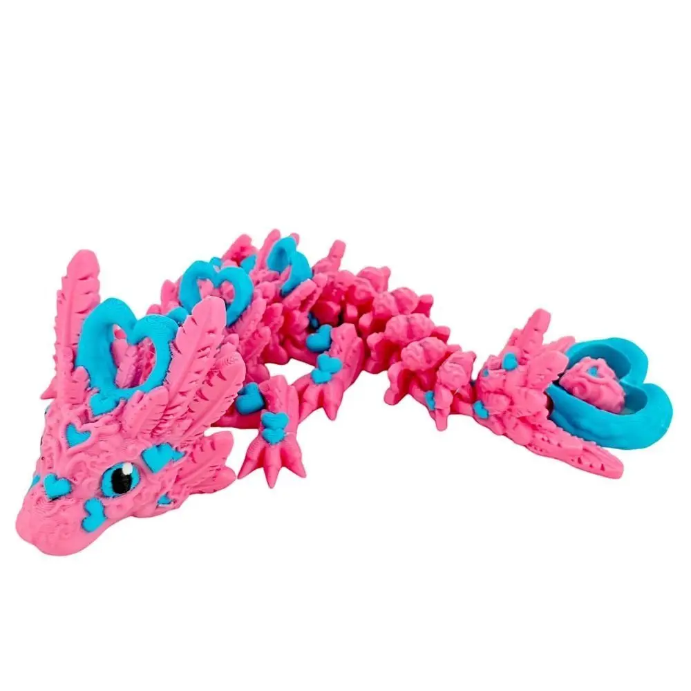 

Movable Joints 3D Printed Dragon Realistic Cartoon 3D Rotatable Articulated Dragon Handicraft Figurine