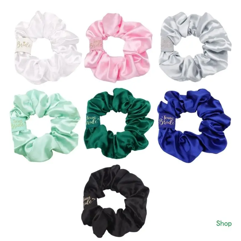 Dropship Elegant Solid Hair Scrunchies Bridesmaid Hair Scrunchy Wedding Ceremony Hairpieces To Have and To Hold Your Hair Back