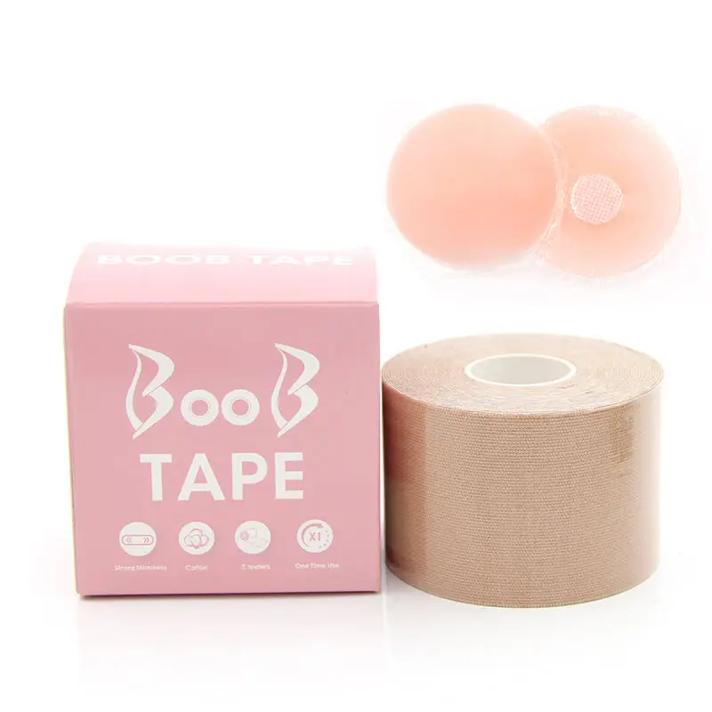 

Boob Tape Bras Women Adhesive Invisible Bra Nipple Pasties Covers Breast Lift Tape Push Up Bralette Strapless Pad Sticker（5cm*5m