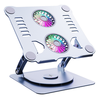 Adjustable Aluminum Alloy Laptop Stand Cooling Fan Portable Folding 360 Rotating Aluminum Laptop Stand Cooler