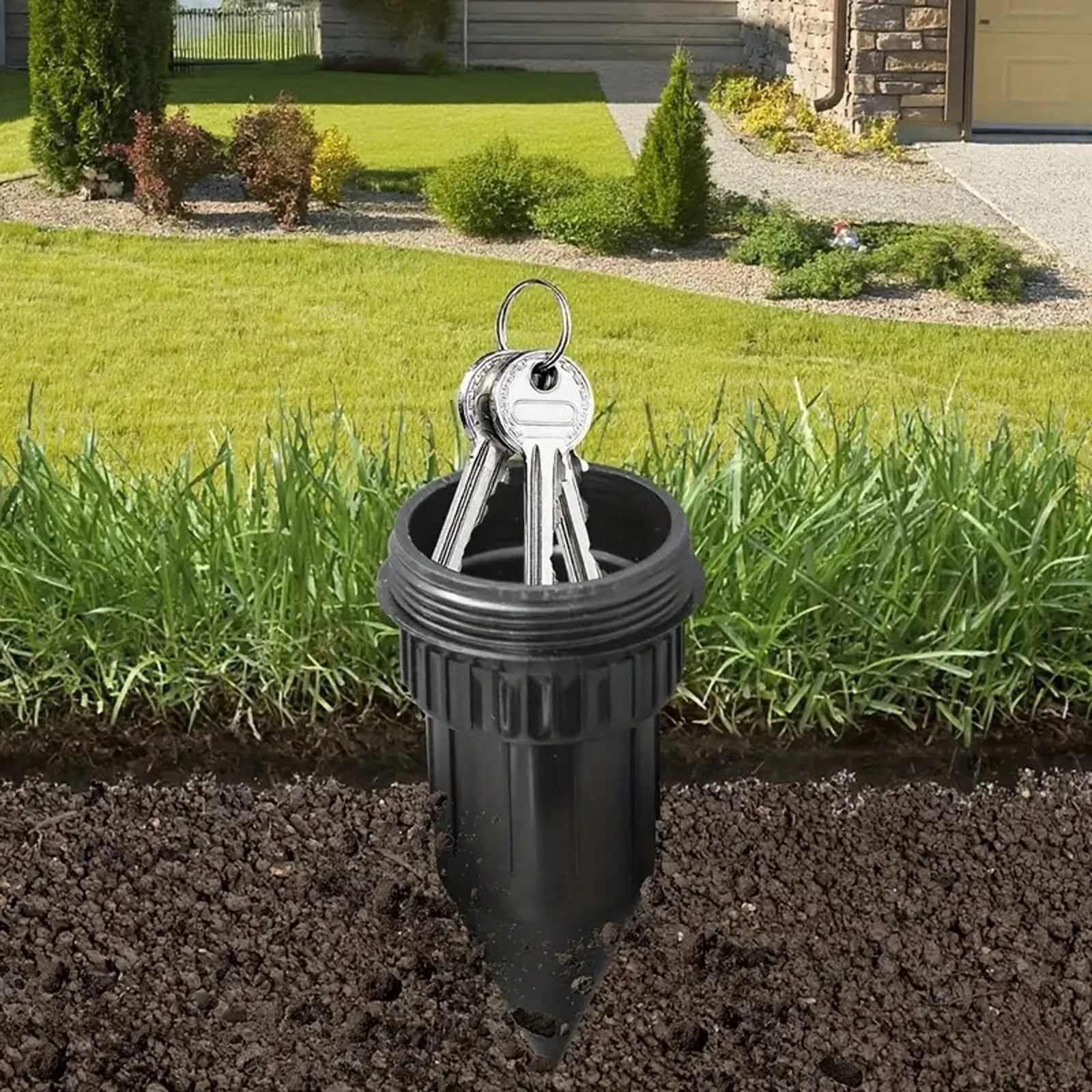 Sprinkler Head Waterproof Cash Holder Hidden Key Box for Outdoor Garden Yard Easy Push Into The Ground