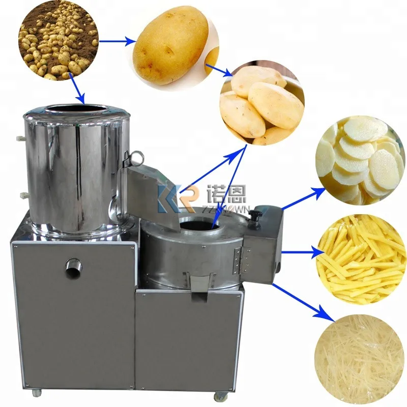 Industrial Automatic French Fries Sweet Potato Chips Peeler Slicer Washing Making Machine Price