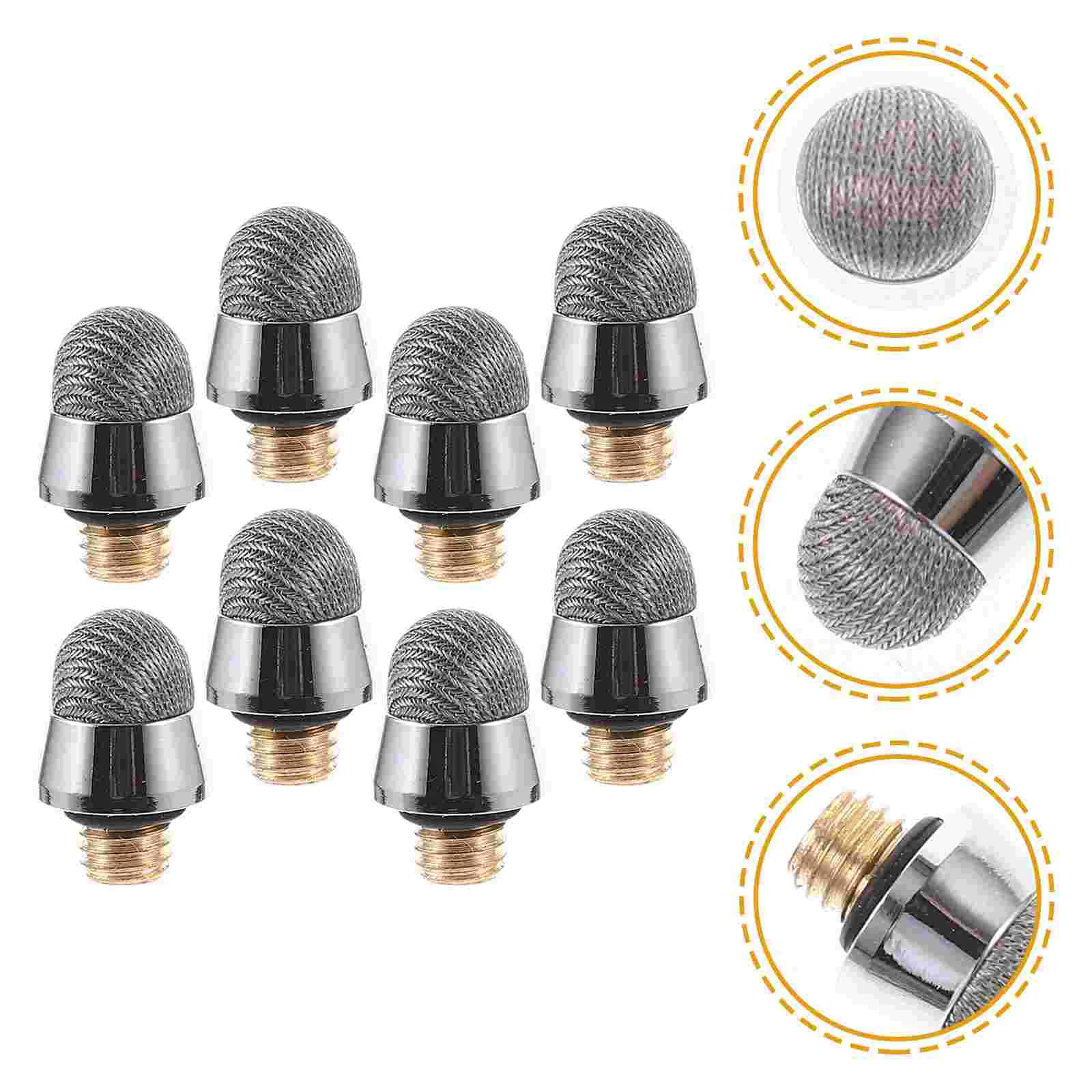 8 Pcs Touch Screen Pen Head Capacitive Stylus Tips Replacement for Fiber Nibs Tablet Universal Copper Stud Cloth Device