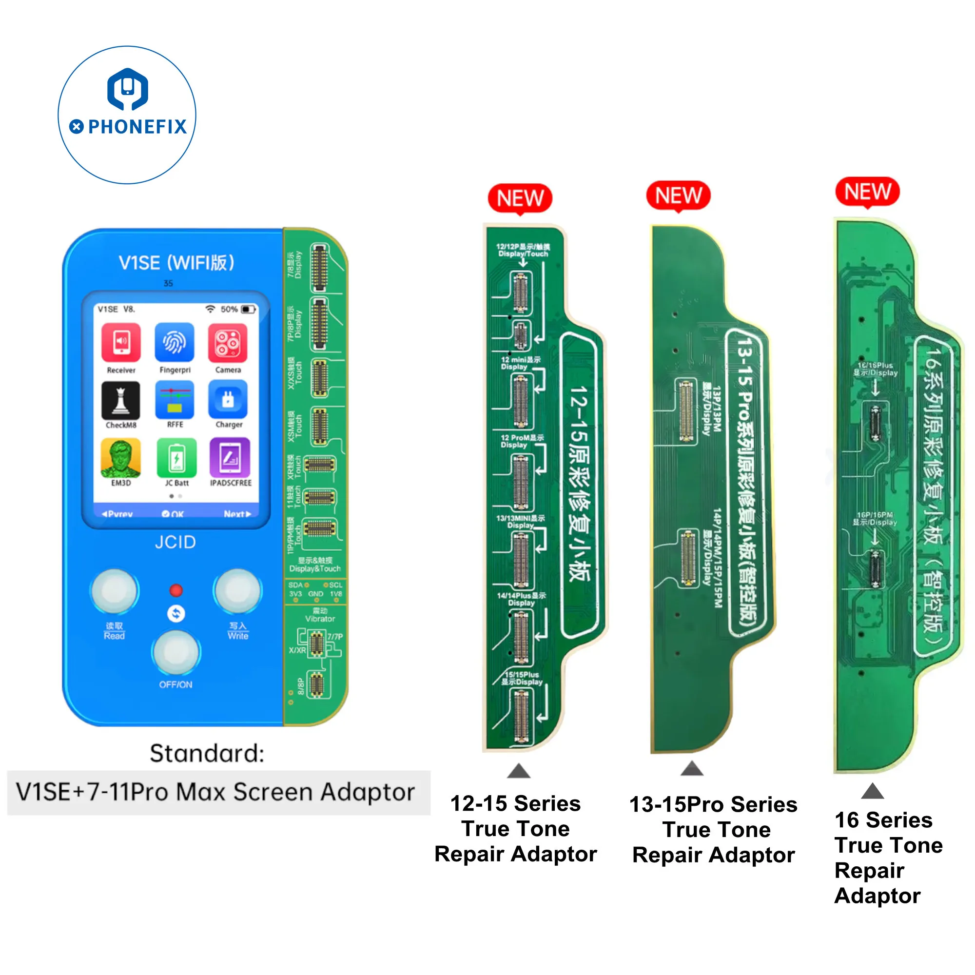 JC V1SE V1S Pro شاشة صحيح لهجة إصلاح محول آيفون 11 12 13 15 16ProMax شاشة أصلية نسخة شاشة الكريستال السائل إصلاح الانتعاش