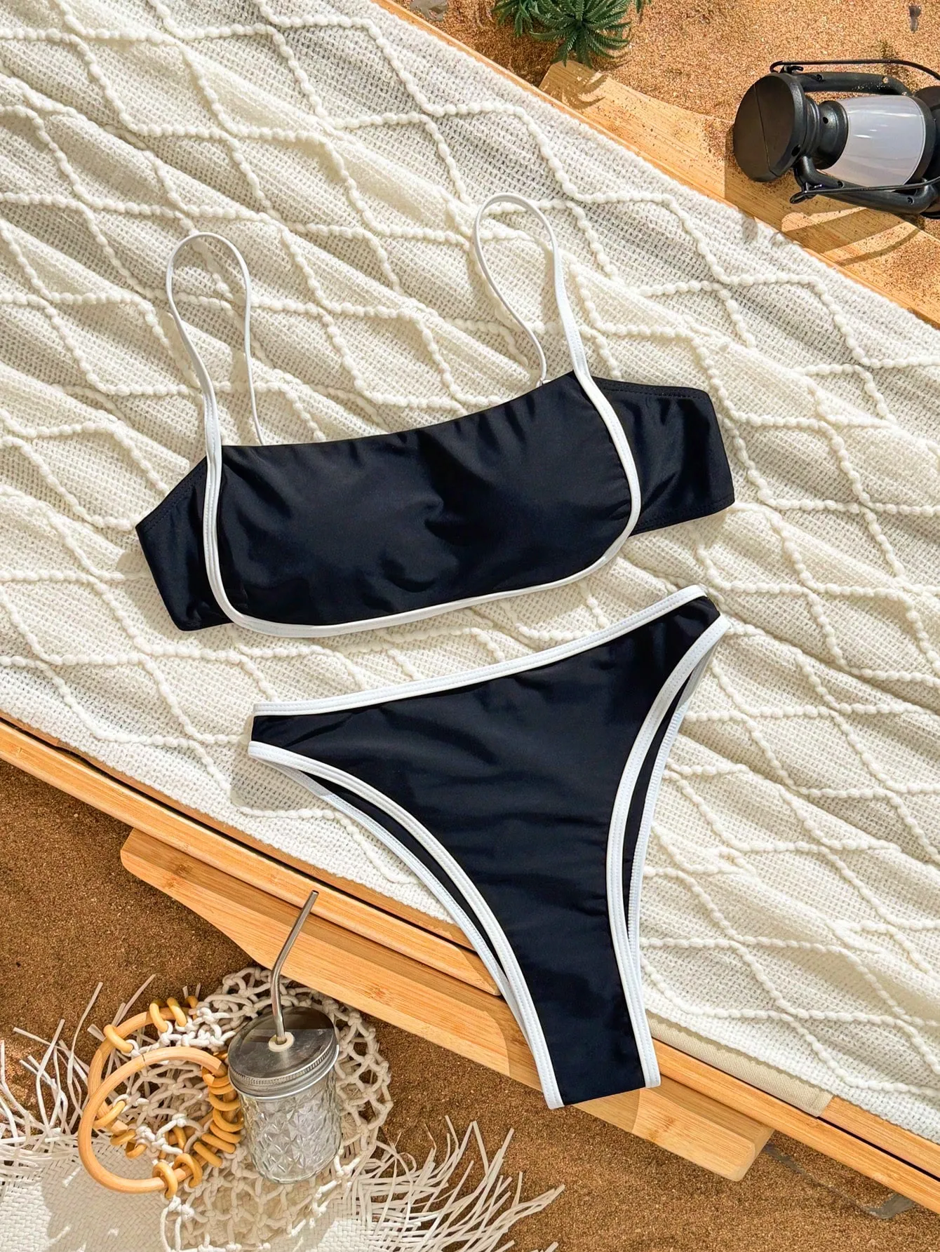 2026 European And American New Bikini Split Vacation Two-Piece Beach Outfit Sexy Slim Fit Slimming Strapless Swimsuit For Women