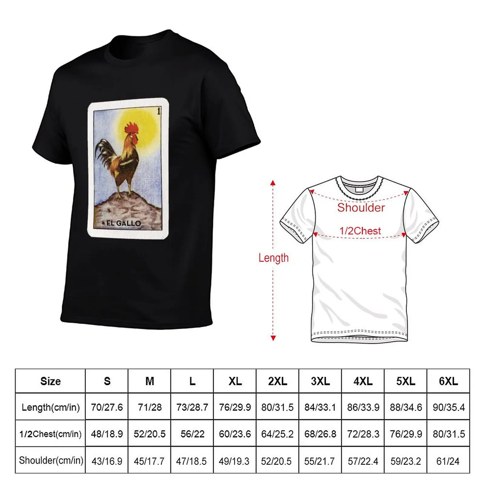 Mexican Lottery El Gallo T-Shirt Casual Basic Street Style T-Shirt