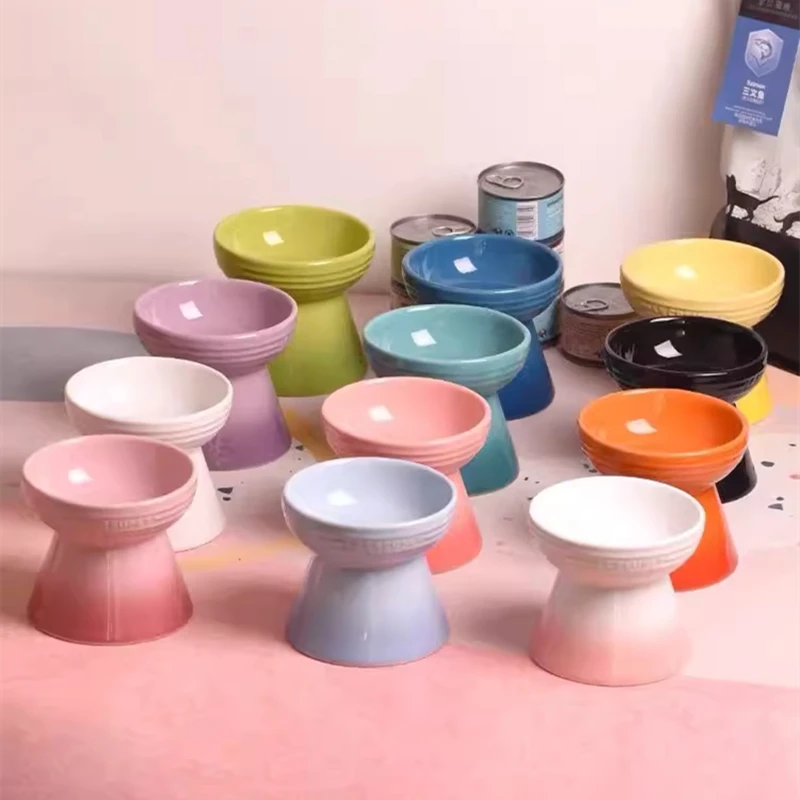 Ceramic Tall Pet Tableware Protect The Cervical Spine Enough Bowl Anti-spill Cat Food Bowl Animal Drinking Bowl  Dog Accessories