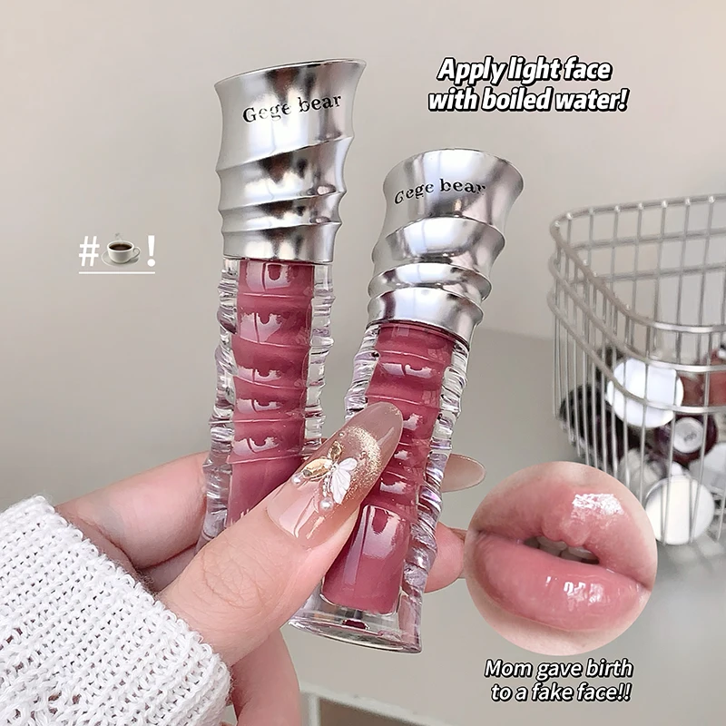 Gege bear Water Light Mirror Lip Gloss Gelatina trasparente per labbra Lucidalabbra idratante e che migliora il colore
