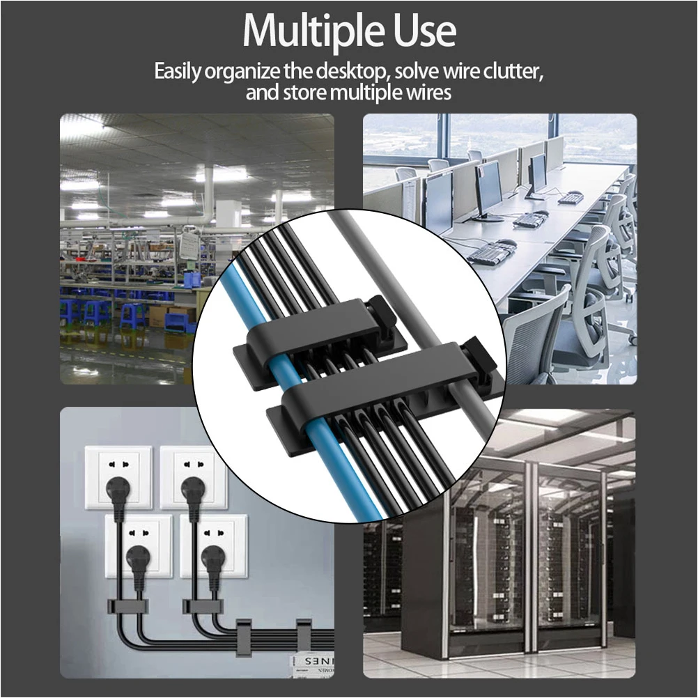 

4pcs Cable Clips Cord Organizer Universal Wire Holder Desktop Wall Car Adhesive Management Clips For Headphone Usb