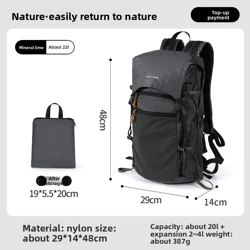Ultra Lightweight Foldable Backpack Waterproof Large Capacity Outdoor Travel Bag Hiking Camping Rucksack for Men Women