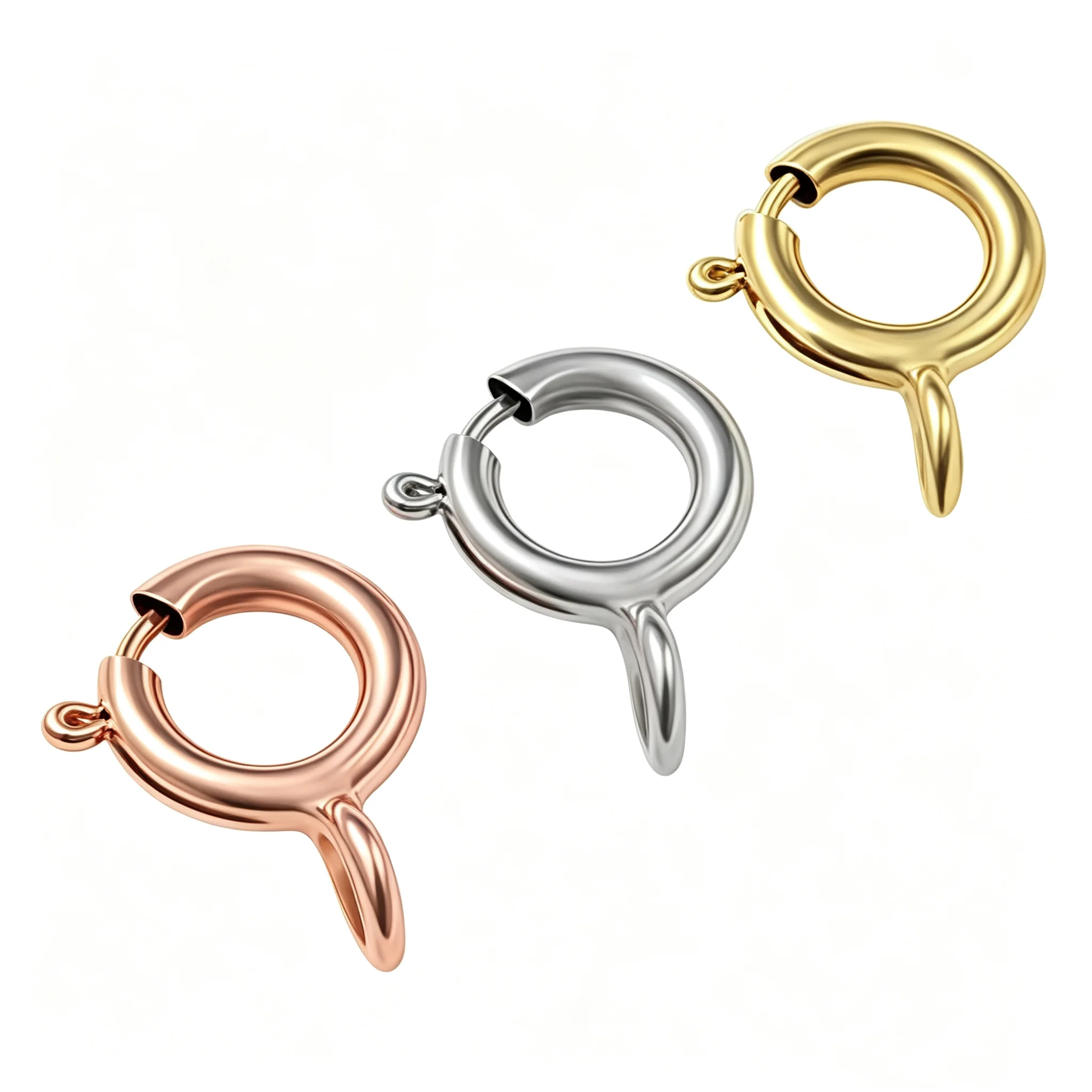 10pcs/lot Gold Plated Lobster Clasps Round Claw SpringClasps Hooks for Bracelet Necklace ConnectorsDIY Jewelry Making - view 3