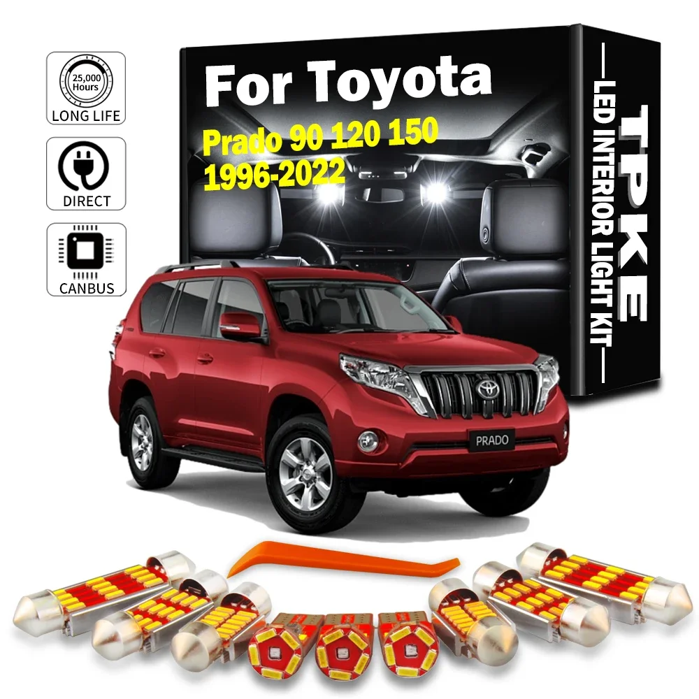 

TPKE LED Interior Light Kit For Toyota Prado 90 120 150 1996- 2013 2014 2015 2016 2017 2018 2019 2020 2021 2022 Indoor Car Bulbs