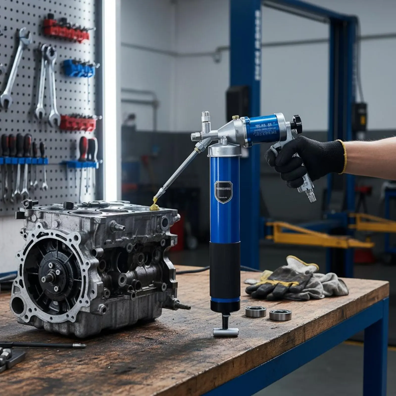 

High Pressure Lubricant Sturdy Duty Air-Driven Lubricant Air Powered Greaser Labor Saving Air-Driven Tool Lubricator for Garage