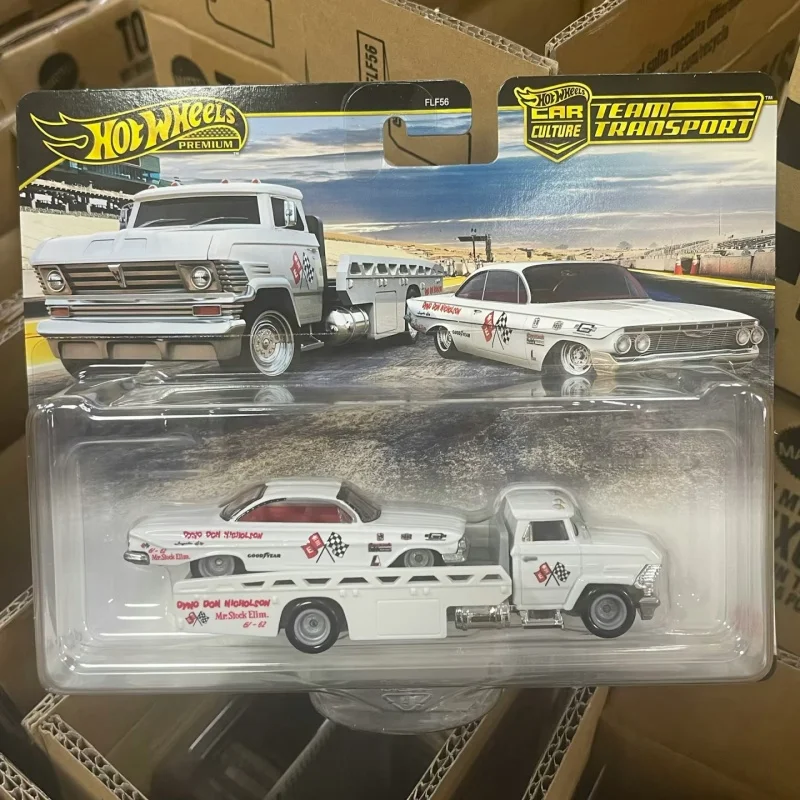 Hot Wheels Premium Team Transport Car Culture FLF56 61 Impala Horizon Hauler Diecast Metal Car Set Collectible Toy For Hobbyists