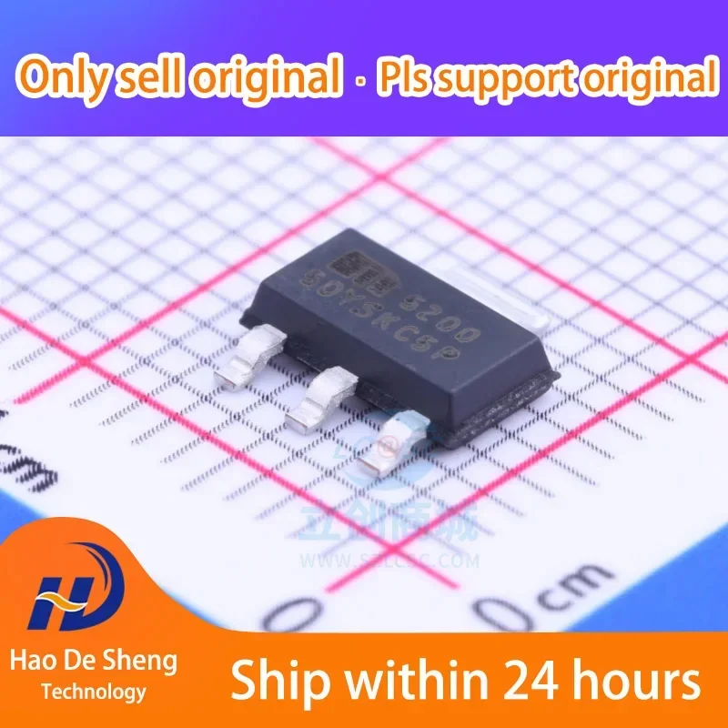 10PCS/LOT  MIC5200-5.0YS-TR 5200-5.0YS 5V/0.1A SOT223  New Original in Stock