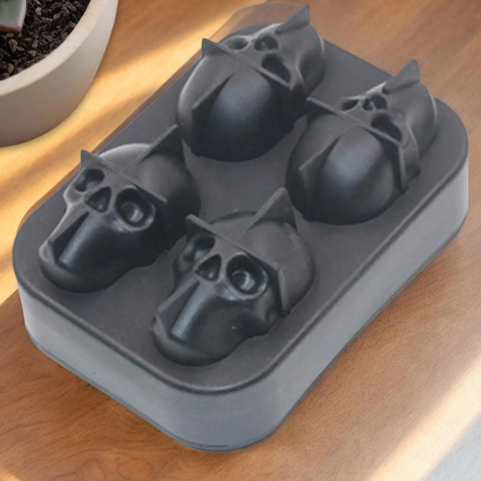 Molde de hielo de calavera de Halloween, molde de hielo 3D para cóctel, utensilios de cocina de Halloween, suministros de fiesta para vino, whisky, zumo de bebidas