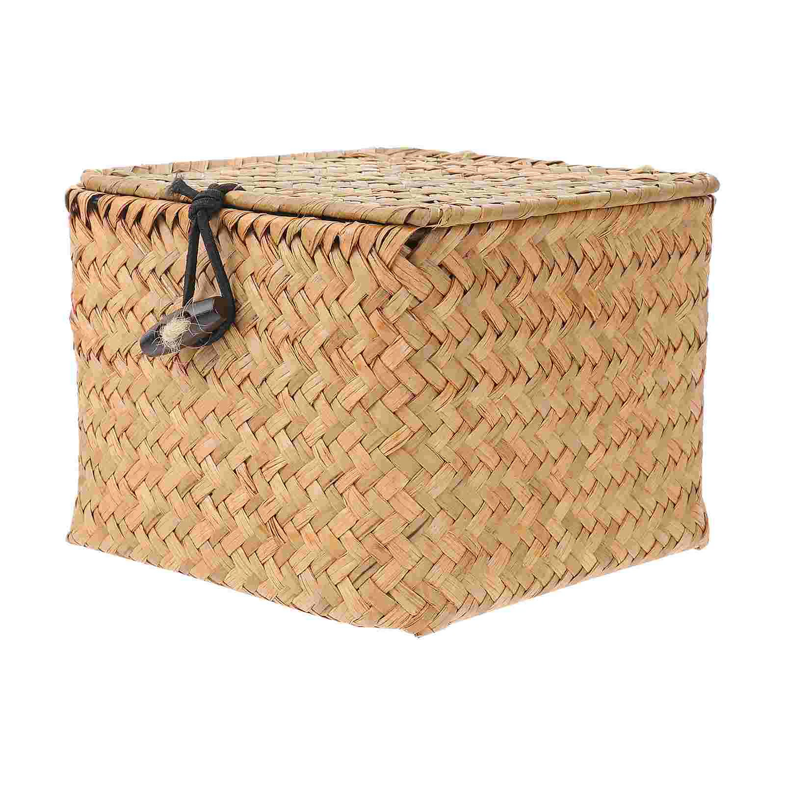 

Laundry Basket Bride Wardrobe Boxes Wicker Storage Baskets with Lids Wooden Cubes Holder