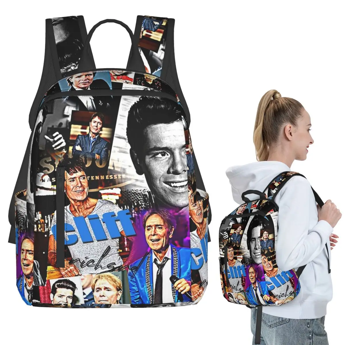 

Cliff Richard Backpack Student BookBag Children School Bag Computer Shoulder Bags Boys Girls
